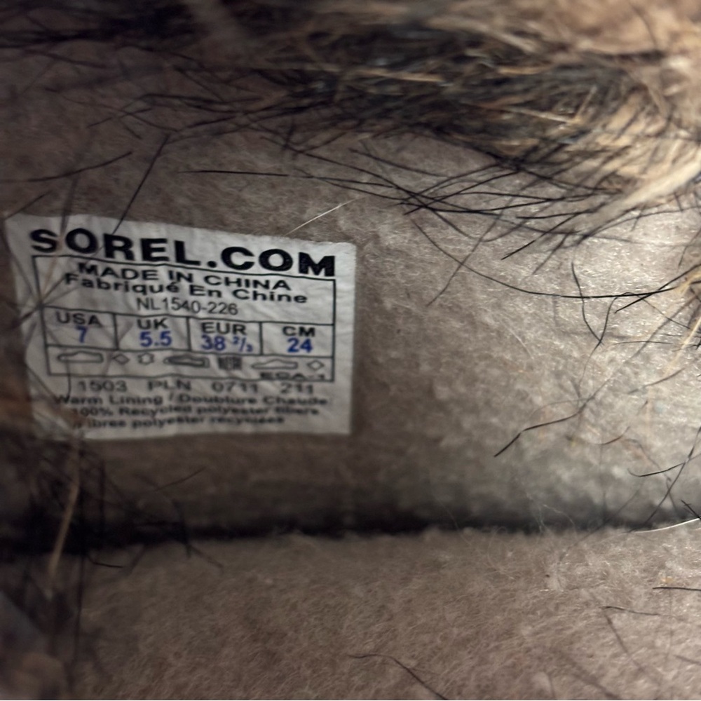 Sorel Joan of Arctic Tan & Brown Waterproof Faux-Fur Lace-Up Winter Boots Sz 7 - Picture 10 of 11